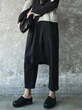 Load image into Gallery viewer, High Elastic Waist Black Knitting Long Cross Pants New Loose Fit