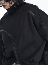 Charger l&#39;image dans la galerie, Patchwork Zipper Streetwear Sweatshirts Long Sleeve Pullover
