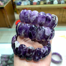 Cargar imagen en el visor de la galería, Natural Amethyst Gemstone Bracelet Natural Energy Stone Bangle Gemstone Jewelry for Woman Birthstone for Aquarius for Gift