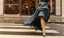Cargar imagen en el visor de la galería, Black &amp; Gray Summer Luxury outfit fabric by Designer Shereen