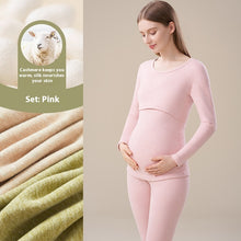 Laden Sie das Bild in den Galerie-Viewer, Cashmere Silk Edging Pregnant Women Warm Suit