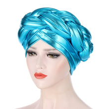 Load image into Gallery viewer, Bright Silk Coarse Twist Turban Hat