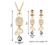 Cargar imagen en el visor de la galería, Alloy Necklace and Pearl Earrings Set for Occasions