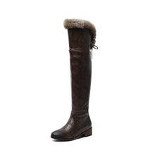 Cargar imagen en el visor de la galería, Women&#39;s High Thick Leather Over Knee Boots