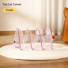 Cargar imagen en el visor de la galería, Folded Cat Tunnel S Type Cats Tunnel Spring Toy Mouse Tunnel Cat Outdoor Cat Toys For Kitten Interactive Cat Supplies