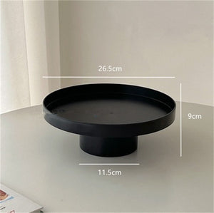 Round High Foot Fruit Plate Jewelry Storage Display Tray