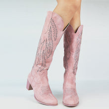 Cargar imagen en el visor de la galería, High-heeled Ethnic Embroidery 35-43 High-top Women&#39;s Boots