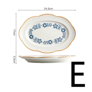 Ceramic Tableware Lace Bowl And Plate Combination