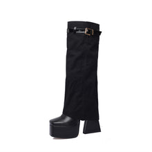 Cargar imagen en el visor de la galería, Winter Thick-soled High-heeled Denim Fashion Women&#39;s High Boots