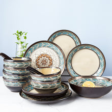 Cargar imagen en el visor de la galería, European Style Embossed Bowl And Plate Ceramic Tableware Set