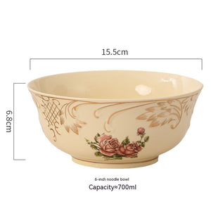 European-style Ceramic Tableware Household Rice Bowl Soup Dish & Plate Fruit Plate