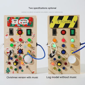 Children's Wooden Busy Board Switch Lights Circuit Board