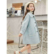 Laden Sie das Bild in den Galerie-Viewer, Older Children&#39;s Fashionable Mid-length Girl Woolen Coat