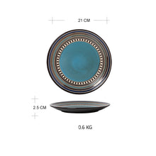 Charger l&#39;image dans la galerie, Household Retro Ceramic Western Food Steak Plate Combination