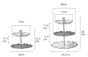 Ceramic Skewer Count Heart Plate Cake Stand Afternoon Tea Three-layer Fruit Plate tableware