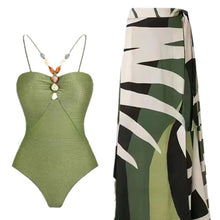 Load image into Gallery viewer, Ladies&#39; Conservative Tummy Hiding Chiffon One-piece Swimsuit Bikini Suit