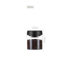 Cargar imagen en el visor de la galería, Vacuum Sealed Jug Set Black Coffee Beans Glass Airtight Canister Kitchen Food Grains Candy Keep Good Storage Jar Set Kitchen Gadgets