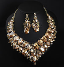 Load image into Gallery viewer, Green Crystal Necklace Earring Set Africa Accessories for Occasions