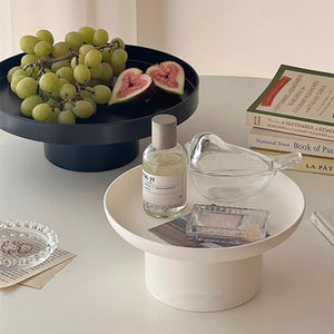 Round High Foot Fruit Plate Jewelry Storage Display Tray