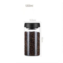 Cargar imagen en el visor de la galería, Vacuum Sealed Jug Set Black Coffee Beans Glass Airtight Canister Kitchen Food Grains Candy Keep Good Storage Jar Set Kitchen Gadgets