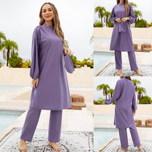 Laden Sie das Bild in den Galerie-Viewer, Muslim Fully Surrounded Cover Diving Surfing Conservative Swimwear Three-piece Set