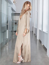 Load image into Gallery viewer, Solid Kaftan Long Satin Dress, Elegant Casual Abbaya For Spring &amp; Summe