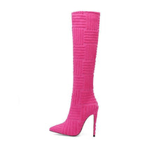 Cargar imagen en el visor de la galería, Heels Green Rose Red High Tube  Boots