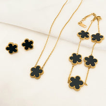 Cargar imagen en el visor de la galería, Five-leaf Flower Pendant Necklace Earring Bracelet Set for occasions