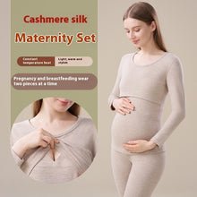 Laden Sie das Bild in den Galerie-Viewer, Cashmere Silk Edging Pregnant Women Warm Suit