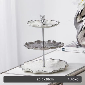 Ceramic Skewer Count Heart Plate Cake Stand Afternoon Tea Three-layer Fruit Plate tableware