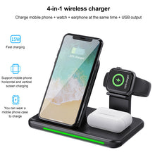 Charger l&#39;image dans la galerie, 15W Four-in-one Wireless Charger 12 Mobile Charger Watch Three-in-one