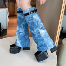 Cargar imagen en el visor de la galería, Winter Thick-soled High-heeled Denim Fashion Women&#39;s High Boots