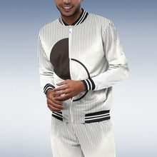 Charger l&#39;image dans la galerie, Men&#39;s Stand Collar Long Sleeve Two-piece Set Cardigan Zipper Sports Suit