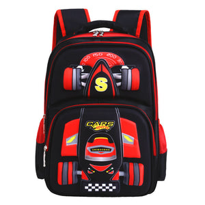 Three Dimensional Car Boys Primary School Trolley  Back to School kids bag