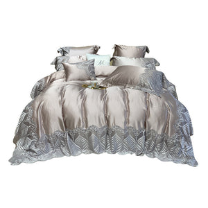 Brand Luxury European Style Four-piece Silk Cotton Bedding Cover