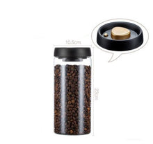 Load image into Gallery viewer, Vacuum Sealed Jug Set Black Coffee Beans Glass Airtight Canister Kitchen Food Grains Candy Keep Good Storage Jar Set Kitchen Gadgets