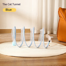 Laden Sie das Bild in den Galerie-Viewer, Folded Cat Tunnel S Type Cats Tunnel Spring Toy Mouse Tunnel Cat Outdoor Cat Toys For Kitten Interactive Cat Supplies