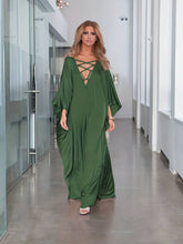 Load image into Gallery viewer, Solid Kaftan Long Satin Dress, Elegant Casual Abbaya For Spring &amp; Summe