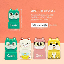 Charger l&#39;image dans la galerie, Kids Green Squirrel Customized Name Stamp (Back to School)