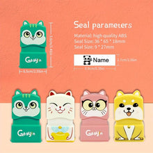 Charger l&#39;image dans la galerie, Kids Green Squirrel Customized Name Stamp (Back to School)