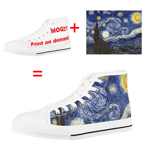Picture Printing Christmas Pattern Canvas Shoes Men And Women Couple Sneakers