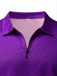 Men's Fashionable Casual Short Sleeve Ombre V-neck Zipper Polos Shirt ( Hot Deals )