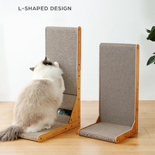 Laden Sie das Bild in den Galerie-Viewer, Pet Cat L-type Vertical Cat Scratch Board Scratch-resistant Wear-resistant Corrugated Paper Cat Scratch Board With Ball Toy Supplies
