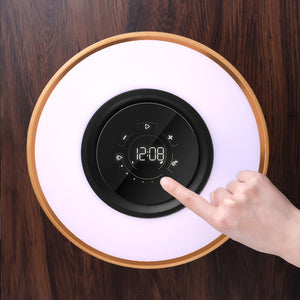 Round Intelligent Music Bluetooth Speaker Bed Lamp WiFi Circle Tree Of Led Light Wireless Charging For Living Room