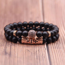 Load image into Gallery viewer, Natural frosted stone micro-inlaid ochre ball long tube double-layer energy bracelet - FUCHEETAH