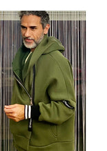 Load image into Gallery viewer, Fabioogo Wool Jacket with Long Zipper  and Head cover