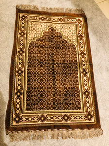 Elegant Praying Rug Sijada 110 * 70 cm Beige & Brown - FUCHEETAH