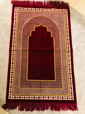 Luxury thick Praying Rug Sijada 110 * 70 cm Dark Red - FUCHEETAH