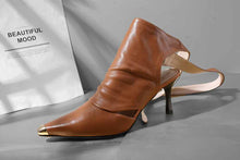 Cargar imagen en el visor de la galería, Genuine leather ankle lace up stiletto high heels summer boots