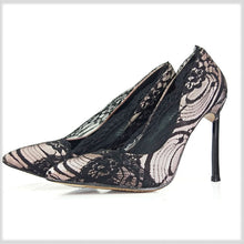Cargar imagen en el visor de la galería, Carollabelly Shoes Women&#39;s High Heels Pumps Lace - FUCHEETAH
